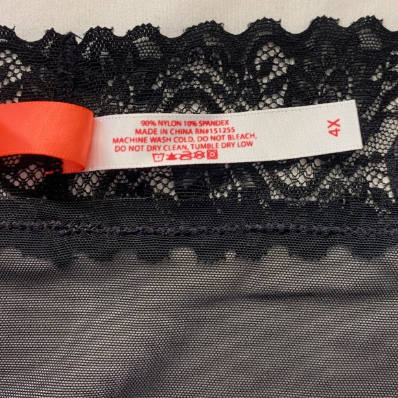 SOLD - Splendies Size 4X Royal Lace Bikini Panties Cobalt Blue Satin Black Mesh - Picture 6 of 9